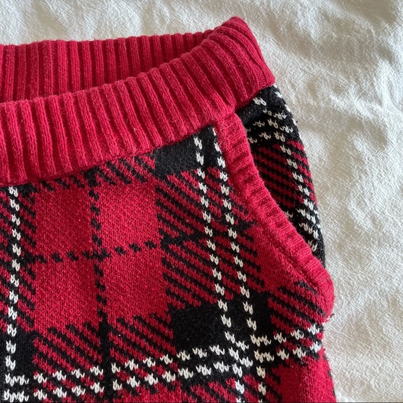 Foever 21 Red Black White Mens Pants Plaid Trousers Cozy Sweatpants Large - Picture 3 of 8